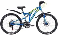 Велосипед 24" Discovery ROCKET AM2 DD (2021) сине-желто-салатовый