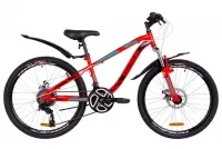 Велосипед 24" Discovery FLINT AM DD 2019 красно-бирюзовый с черным