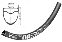 Обід 27.5" DT Swiss GR 531 (584x24 mm) Disc 24H 500g