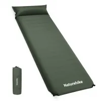Коврик самонадувающийся одноместный с подушкой Naturehike CNK2450WS020, 100 мм, army green