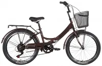 Велосипед 24" Formula SMART Vbr з трещоткой (2022) коричневий з багажником, крилами та кошиком