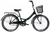Велосипед 24" Formula SMART Vbr (2022) черно-зеленый с багажником, крыльями и корзиной