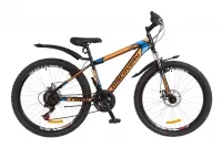 Велосипед 26" Discovery Trek DD, черно-оранжево-синий матовый 2018