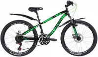 Велосипед 24" Discovery FLINT AM DD (2021) черно-зеленый с белым