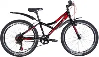 Велосипед 24" Discovery FLINT (2021) черно-красный с серым