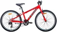 Велосипед 24" Leon JUNIOR Vbr (2020) червоно-бірюзовий з чорним