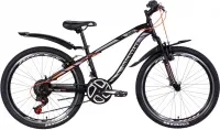 Велосипед 24" Discovery FLINT AM (2021) черно-серый с оранжевым (м)