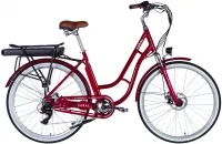 Велосипед 28" Dorozhnik eCORAL DD FR 48B 12.5А*г 500Вт (2025) рубіновий