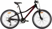 Велосипед 24" Leon JUNIOR AM Vbr (2022) чорний з червоним (м)