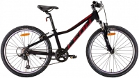Велосипед 24" Leon JUNIOR AM Vbr (2022) черный с красным (м)