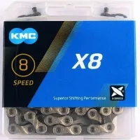 Ланцюг KMC X8 6/7/8-speed 114 links silver/grey + замок