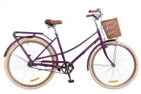 Велосипед 28" Dorozhnik Comfort Female с корзиной, фиолетовый 2018