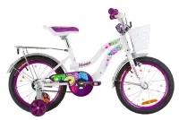 Велосипед 16" Formula Flower 2019 бело-фиолетовый, с багажником и крылом