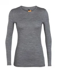 Термофутболка з довгим рукавом ICEBREAKER Women Merino 200 Oasis LS Crewe gritstone hthr