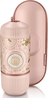 Портативна еспресо-кавоварка Wacaco Nanopresso з чохлом, dark soul pink