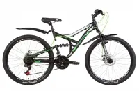Велосипед 26" Discovery CANYON AM2 DD (2021) черно-зеленый с белым (м)