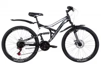 Велосипед 26" Discovery CANYON AM2 DD (2021) черно-белый с серым (м)