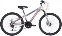 Велосипед 24" Discovery RIDER AM DD (2021) срібно-помаранчевий (матовий)