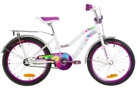 Велосипед 20" Formula FLOWER 2019 бело-фиолетовый, с багажником и крылом