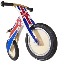 Беговел 12" Kiddi Moto Kurve деревянный, британский флаг