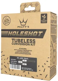 Набор для бескамерки Peaty's Holeshot Tubeless Conversion Kit XC / Trail 25mm лента / 42mm ниппели / 240ml герметик