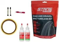 Набор (комплект) для бескамерки Stan's NoTubes Road Tubeless Kit 21 мм (лента 21 мм, ниппеля 55 мм, герметик 118 мл, отвертка)