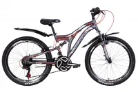 Велосипед 24" Discovery ROCKET AM2 (2021) графитово-белый с красным (м)