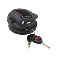 Замок трос під ключ KLS Coil 10х1200мм black