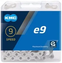 Ланцюг KMC e9 9-speed 122 links silver + замок (для електровелосипедів)