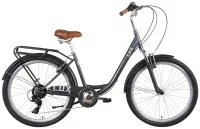 Велосипед 26" Dorozhnik LUX AM Vbr трещотка (2022) темно-сірий з багажником та крилами