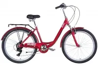 Велосипед 26" Dorozhnik RUBY AM Vbr (2022) красный с багажником и крыльями