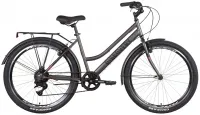 Велосипед 26" Discovery PRESTIGE WOMAN Vbr (2022) темно-серебристый (м) с багажником и крыльями