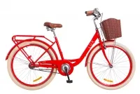 Велосипед 26" Dorozhnik Lux с корзиной, красный 2018