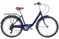 Велосипед 26" Dorozhnik RUBY Vbr (2022) темно-синий с багажником и крыльями