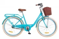 Велосипед 26" Dorozhnik Lux PH с корзиной, голубой 2018