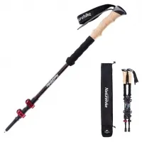 Треккинговая палка 3-секционная Naturehike NH20DS003, 135 см, black/red