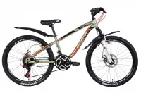 Велосипед 24" Discovery FLINT AM DD (2021) хаки с красным (м)