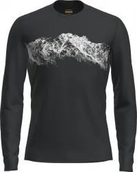 Термофутболка з довгим рукавом ICEBREAKER Men Merino 200 Oasis LS Crewe Remarkables (Y24) black