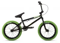 Велосипед BMX 16" Stolen AGENT (2021) BLACK W/ NEON GREEN TIRES