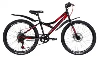 Велосипед 24" Discovery FLINT DD (2021) черно-красный с серым