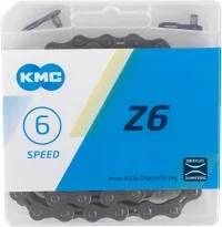 Цепь KMC Z6 6-speed 114 links grey + замок