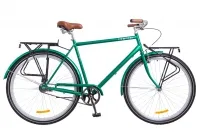 Велосипед 28" Dorozhnik Comfort Male с передним багажником, зеленый 2018
