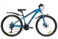 Велосипед 24" Formula DAKAR DD 2019 синий с оранжевым (м), с крылом
