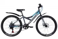 Велосипед 24" Discovery FLINT DD (2021) черно-синий с серым