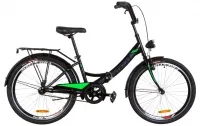 Велосипед 24" Formula SMART 2019 черно-салатный с багажником, крылом и фонарём