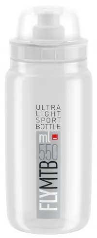 Фляга ELITE Fly MTB, 550ml, clear/grey