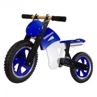 Беговел 12" Kiddy Moto Scrambler деревянный, сине-белый