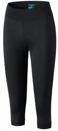 Велобриджи женские Shimano 3/4 без лямок, черные