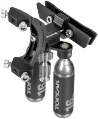 Кріплення Topeak Tri-BackUp ELITE, AL rear hydration multi mount on saddle V rail section, multi angle adjustment, including one Micro AirBooster & 2pcs 16g CO2 cartridge, for triathlon saddles with vertical rails