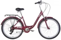 Велосипед 26" Dorozhnik RUBY AM Vbr (2022) темно-червоний (м) з багажником та крилами
